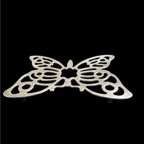 Vintage 1970s Metal Butterfly Footed Trivet Leonard Italy - Picture 4 of 6